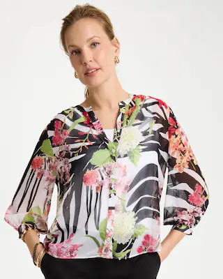Georgette Lightweight Printed Blouse | Chico's
