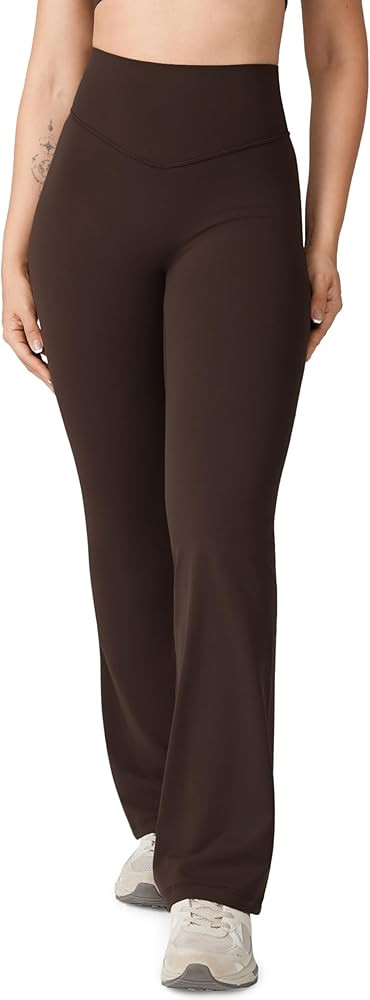 Hugcurve No Front Seam High Waisted Flare Leggings for Women Bootcut Yoga Pants Buttery Soft Loun... | Amazon (US)
