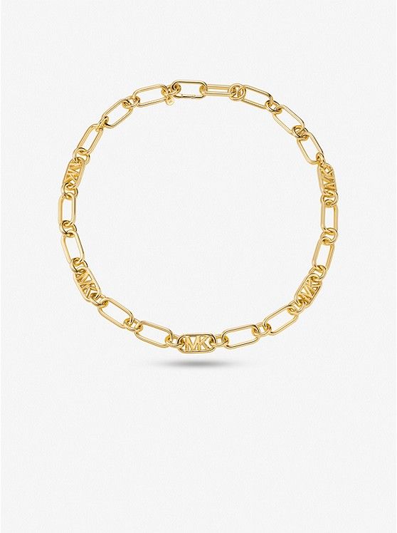 Precious Metal-Plated Brass Chain Link Necklace | Michael Kors US