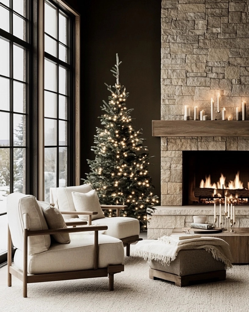one week until Christmas 🤍✨ These living room designs combine organic elements with modern, transitional Christmas decor, creating a beautiful atmosphere. 

#LTKHome #LTKSeasonal