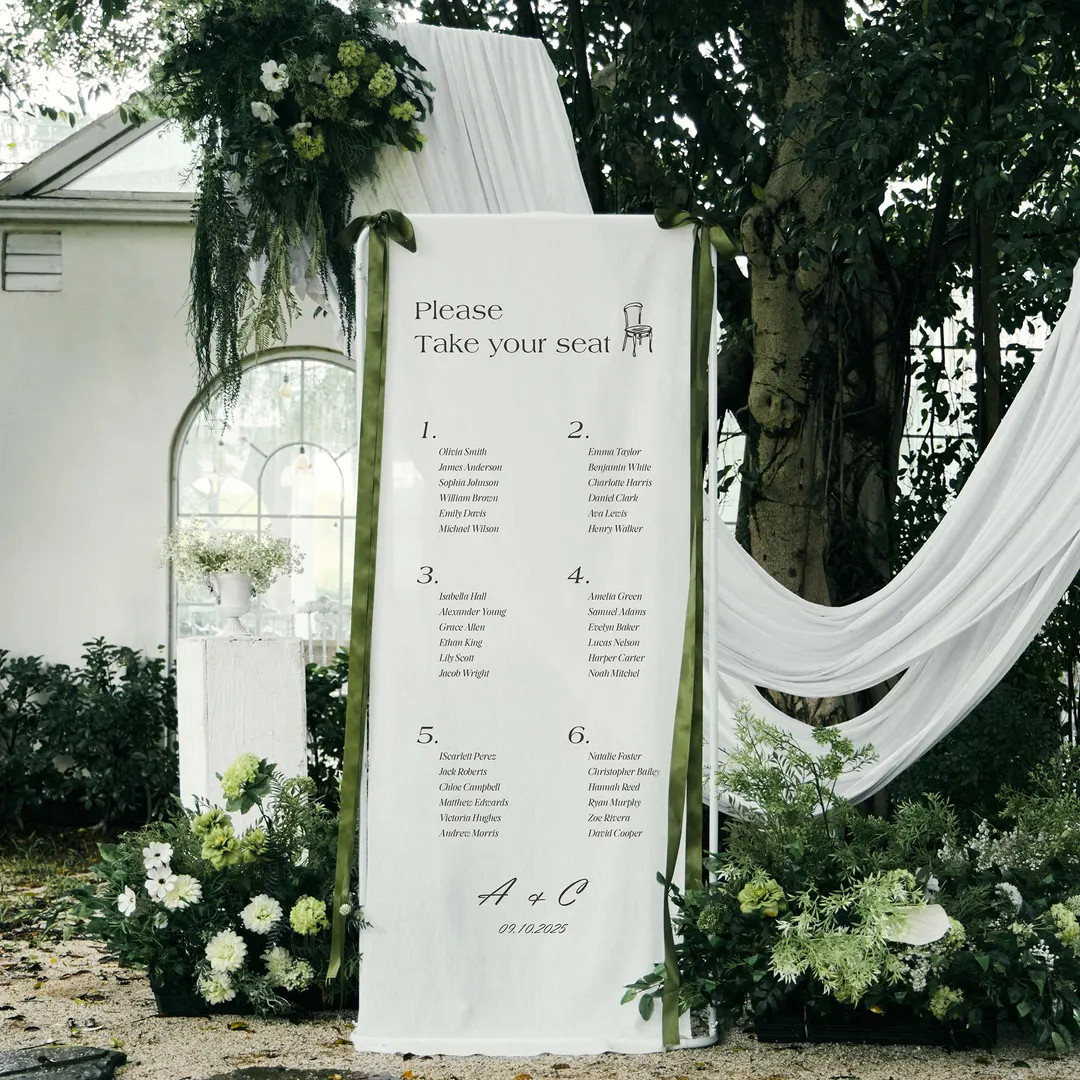 Wedding Seating Chart, Fabric Table Plan – Elegant Wedding Sign, Outdoor Reception Decor, Custo... | Etsy (US)