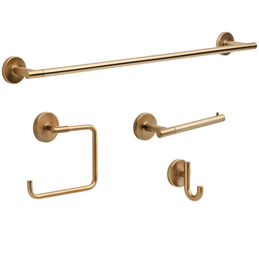 Delta Trinsic 4-piece bathroom hardware set in Champagne Bronze