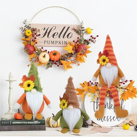 Retrocular Fall Decorations for Home, 3 Pcs Fall Gnomes Plush Gifts for Home Indoor Thanksgiving Table Autumn Decorations | Walmart (US)
