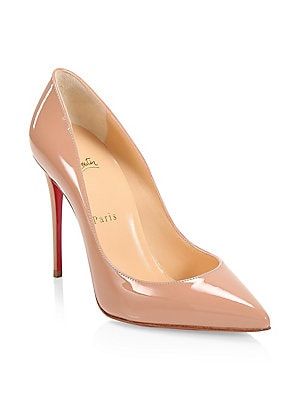 Christian Louboutin Women's Pigalle Follies 100 Patent Leather Pumps - Nude - Size 34 (4) | Saks Fifth Avenue