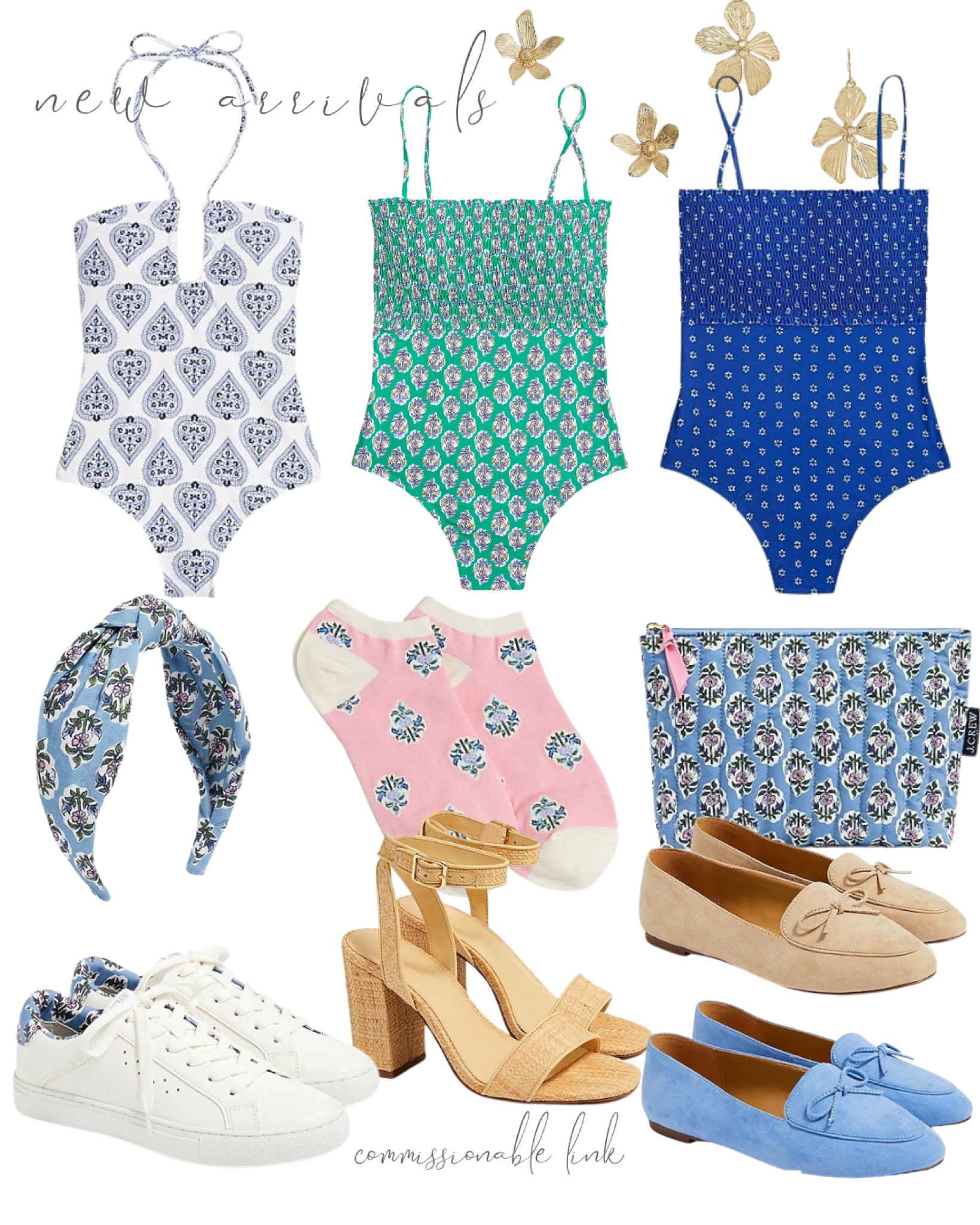 Jcrew factory new arrivals swim earrings headband shoes