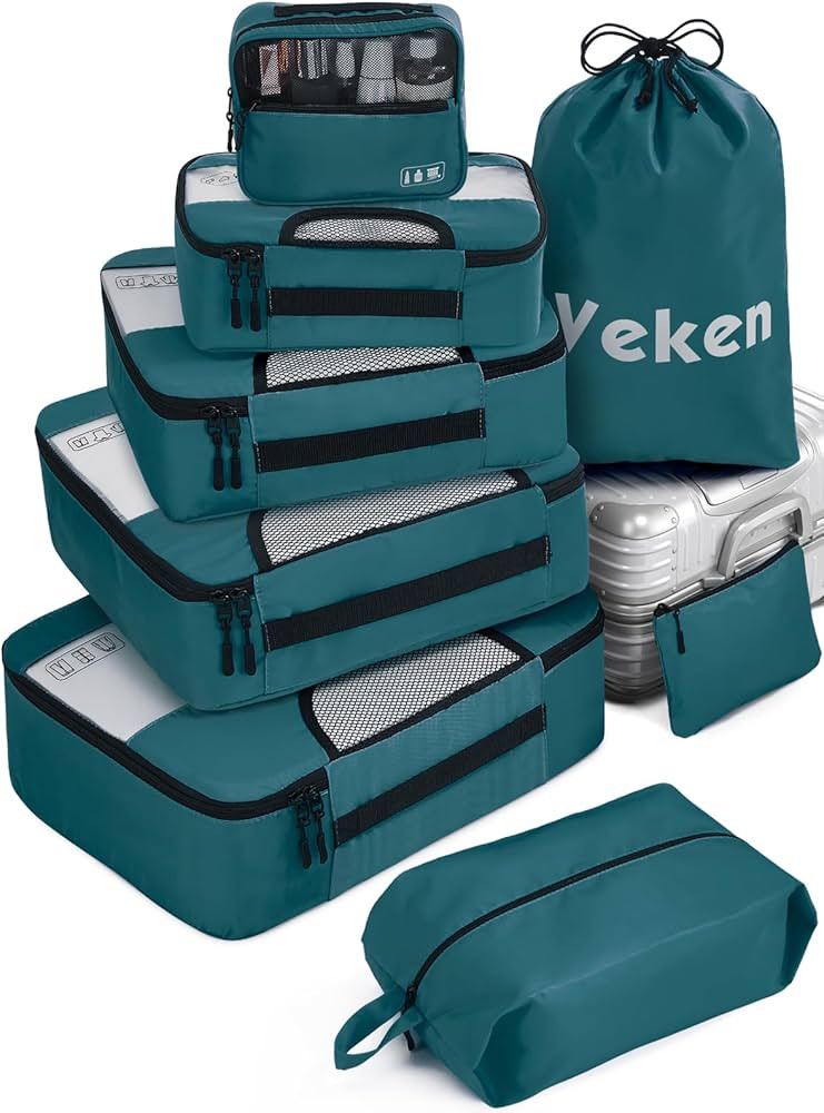 Veken 8 Set Packing Cubes for Suitcases, Travel Bag Organizers for Carry on Luggage, Suitcase Org... | Amazon (US)