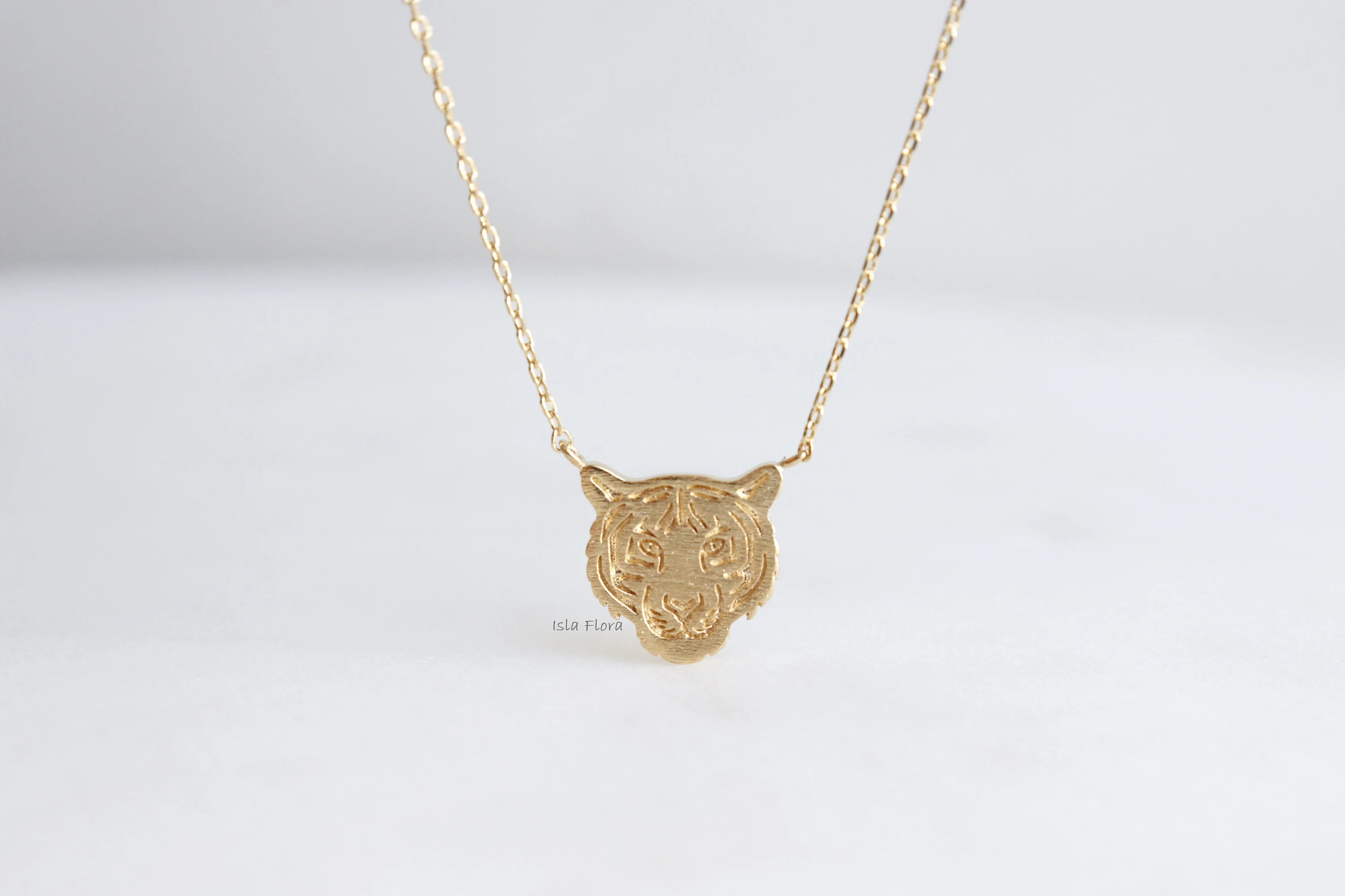 Tiger Head Pendant Necklace, Majestic 18k Gold Plated Jewelry, Timeless, Fine Detail, Minimalist, Layering, Bridesmaid Gift | Etsy (Global)