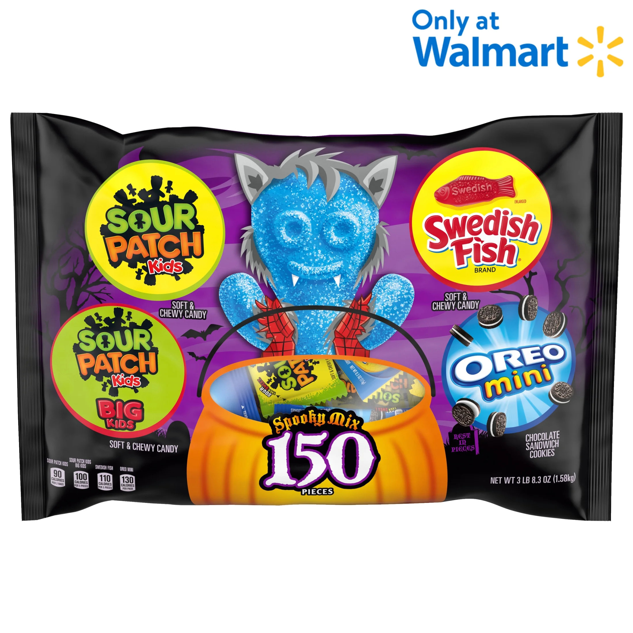 SOUR PATCH KIDS, SWEDISH FISH & OREO Mini Halloween Variety Pack, 150 Trick or Treat Bags | Walmart (US)