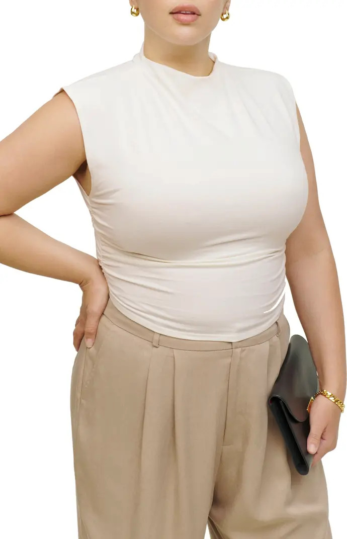 Lindy Ruched Organic Cotton Crop Top | Nordstrom
