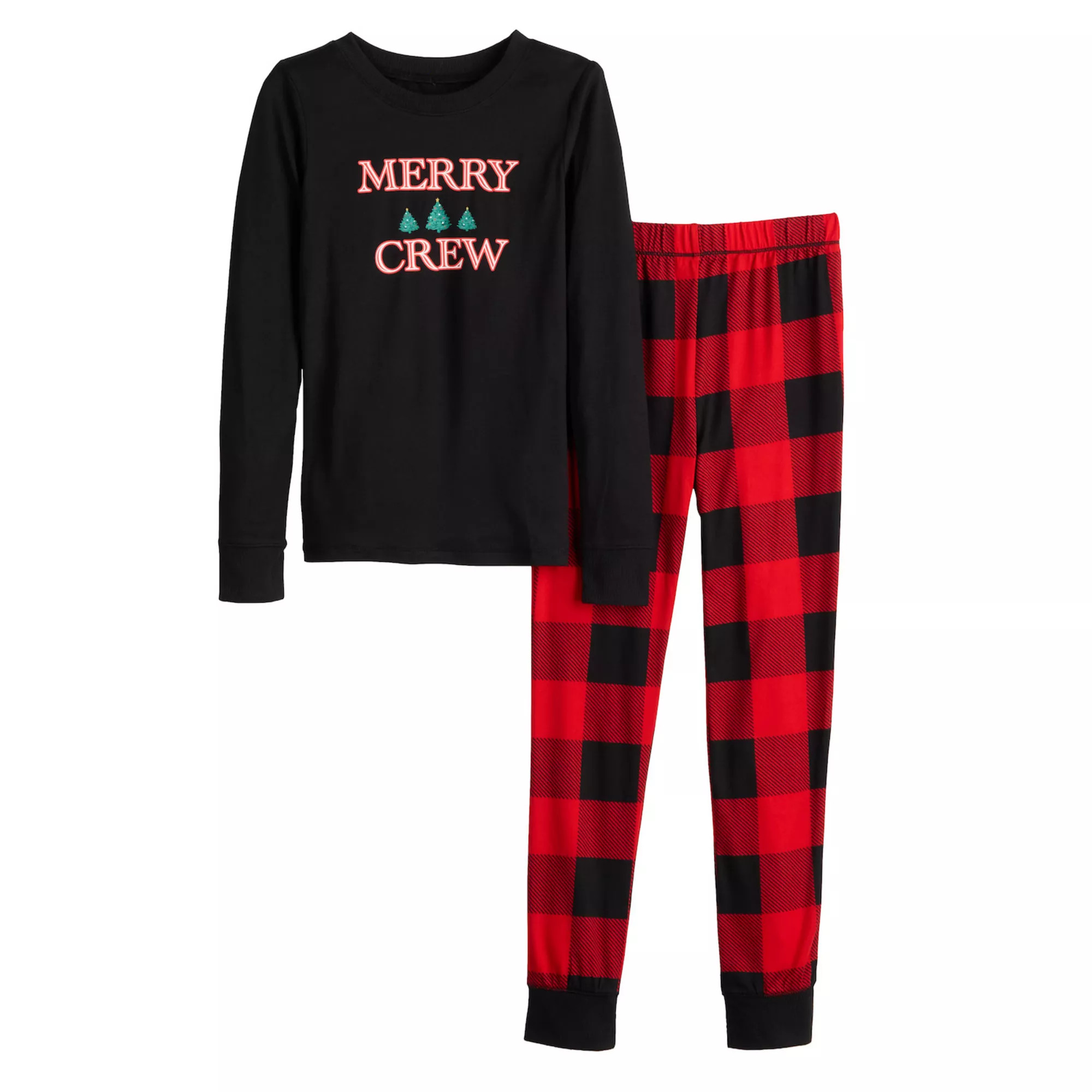 Kids 4-14 Jammies For Your Families® Buffalo Check Graphic Pajama Top & Pajama Pants Set | Kohl's