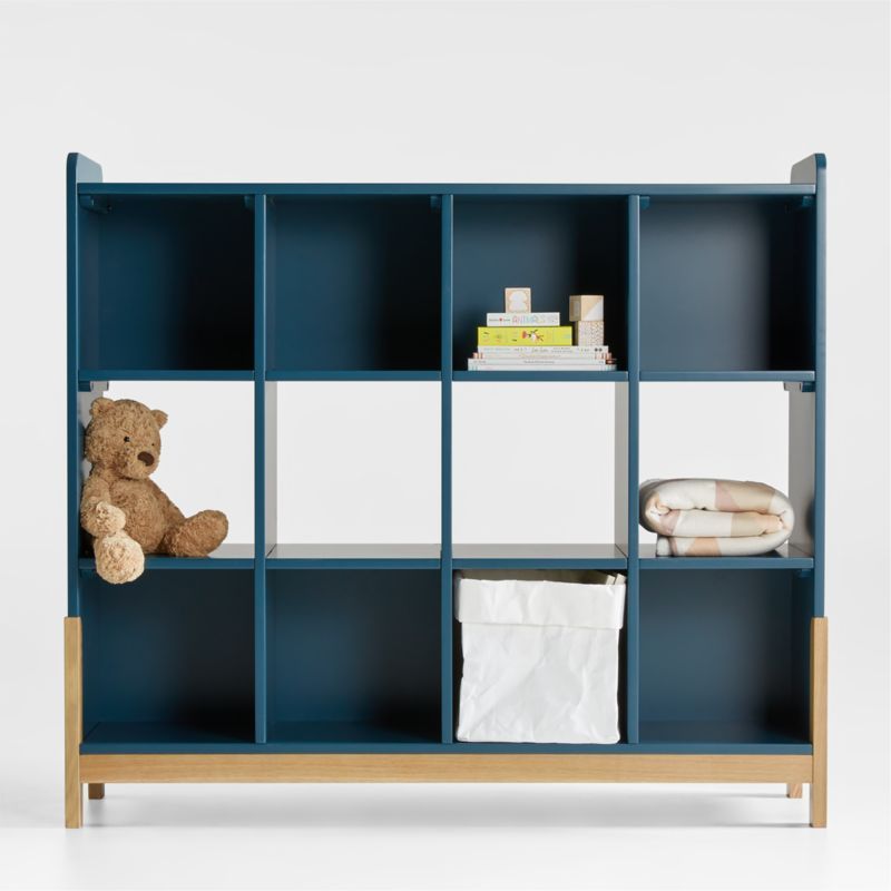 Rue Midnight Blue 12-Cube Kids Bookcase | Crate & Kids | Crate & Barrel