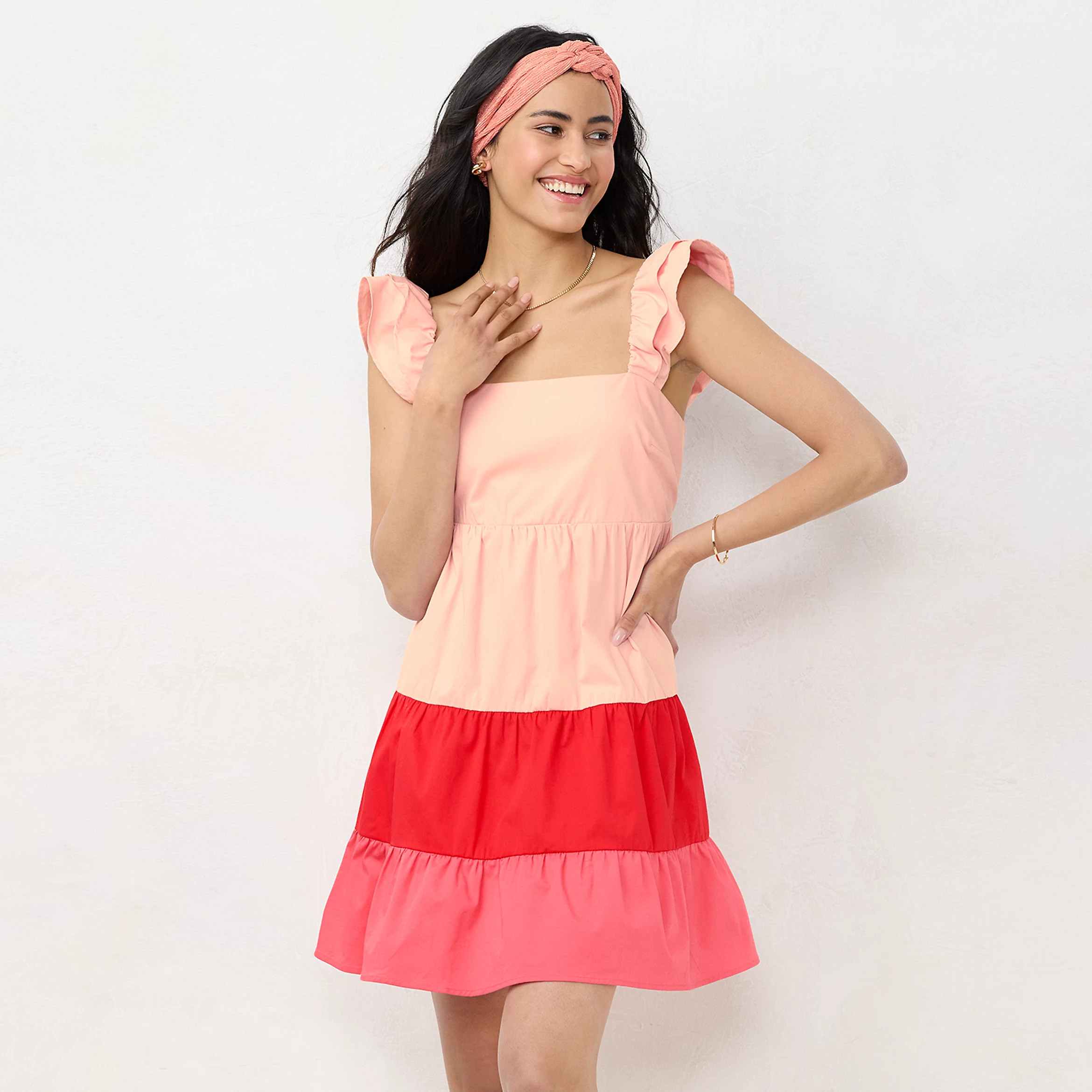 Women's LC Lauren Conrad Ruffle-Sleeve Fit & Flare Dress | Kohls | Kohl's