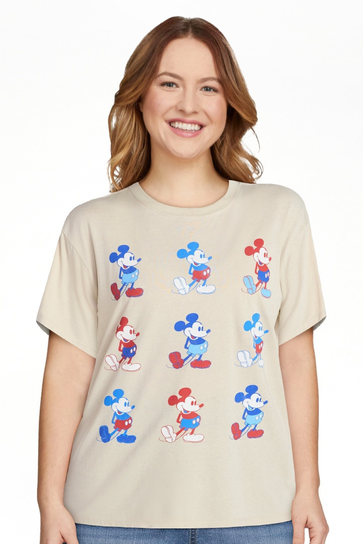 Mickey Mouse Women's Americana Graphic Tee with Short Sleeves, Sizes XXS-XXL | Walmart (US)