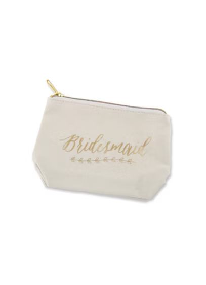 Gold Foil Bridesmaid Canvas Makeup Bag | David's Bridal | Davids Bridal