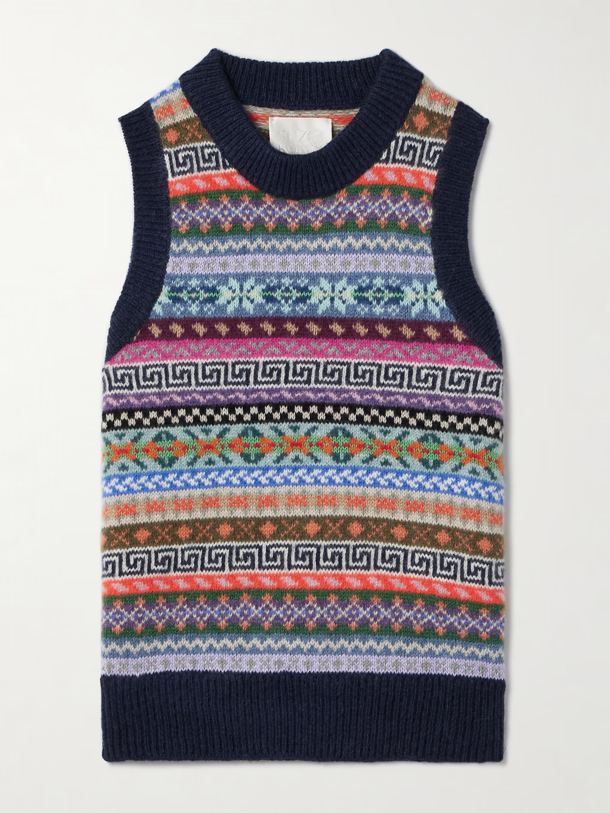 Suzie Kondi - Tupos Intarsia Cashmere Sweater Vest - Gray | NET-A-PORTER (US)