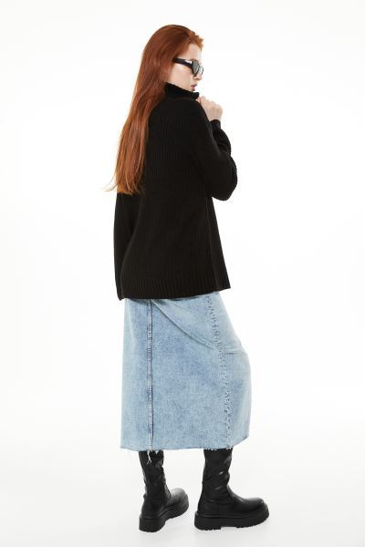 Oversized zip-top jumper - Black - Ladies | H&M GB | H&M (UK, MY, IN, SG, PH, TW, HK)