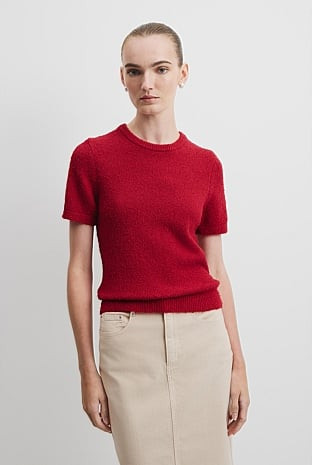 Australian Cotton Blend Boucle Knit T-Shirt | Country Road