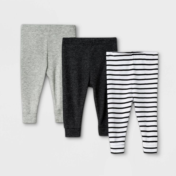 Baby 3pk Pull-On Pants - Cloud Island™ Black/Gray | Target