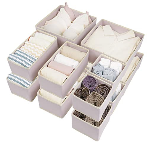 12 Pack Drawer Organizer for Clothing, Foldable Cloth Drawer Dividers Storage Bins, Clothes Drawe... | Amazon (US)