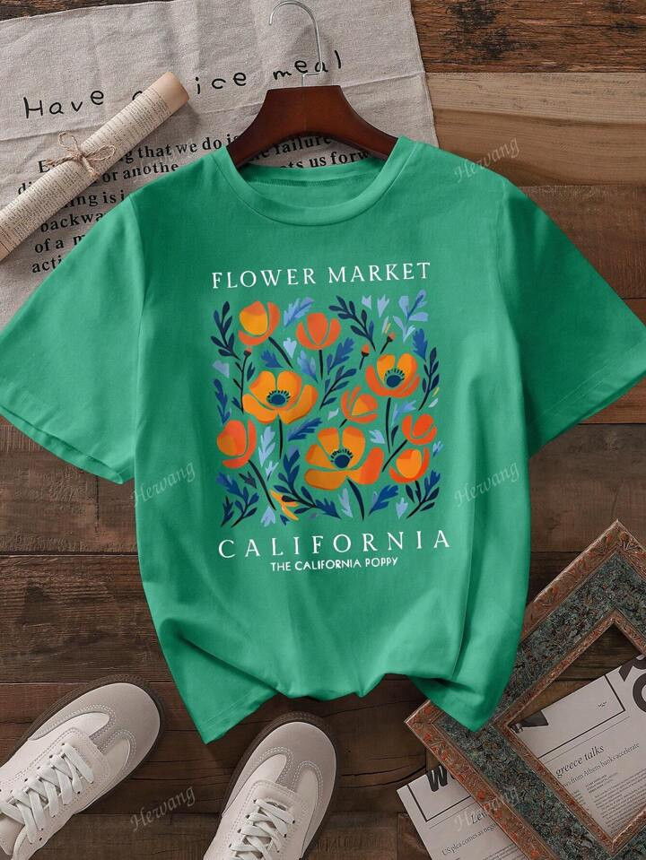 Women's Casual Short Sleeve Round Neck T-Shirt | SHEIN