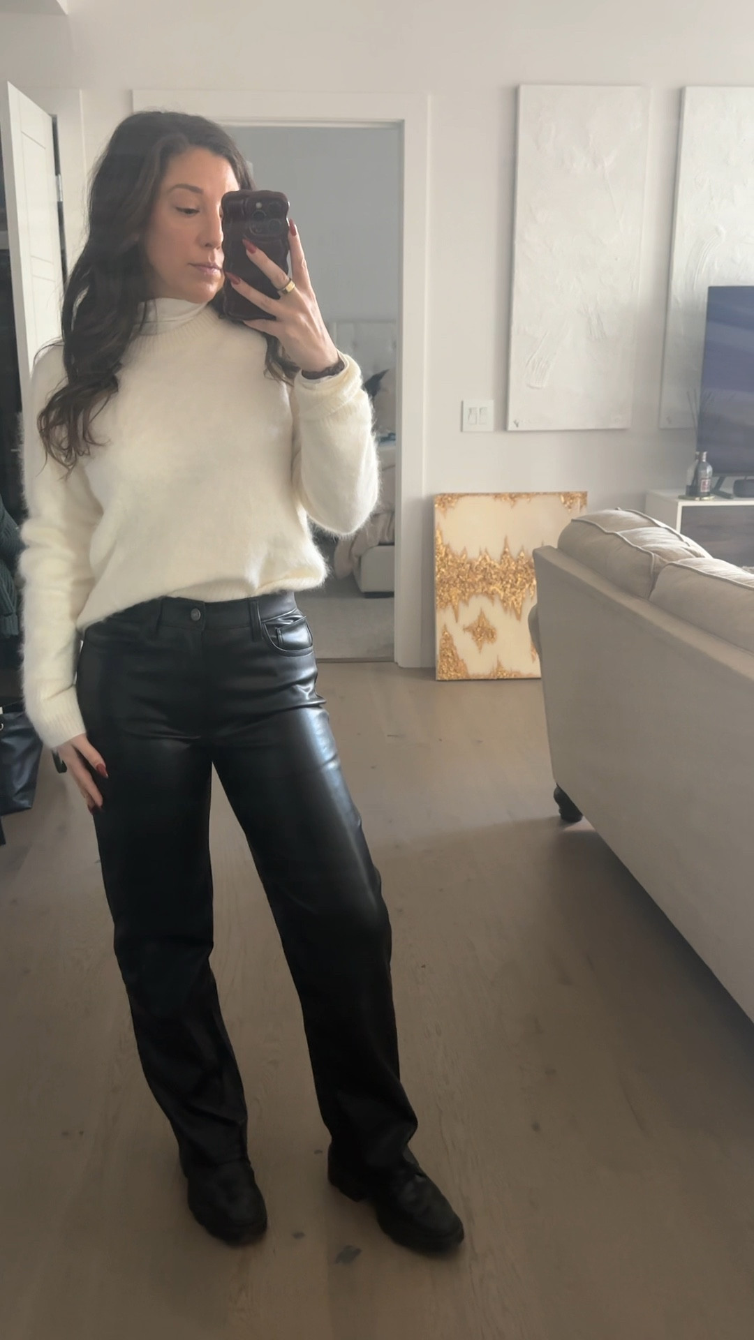 I’m loving the Abercrombie black faux leather pants I got last week! Keep an eye out for the sale as these are a great option. I have the brown as well  

#LTKootd #LTKHoliday #LTKCyberWeek