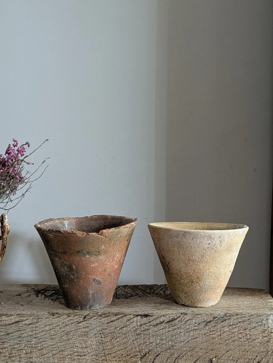 Pair of Antique French Resin Terracotta Pots - Etsy | Etsy (US)
