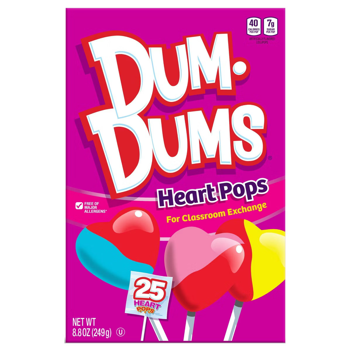 DumDums Valentine's Day Heart Pops Classroom Exchange Box - 8.8oz/25ct | Target