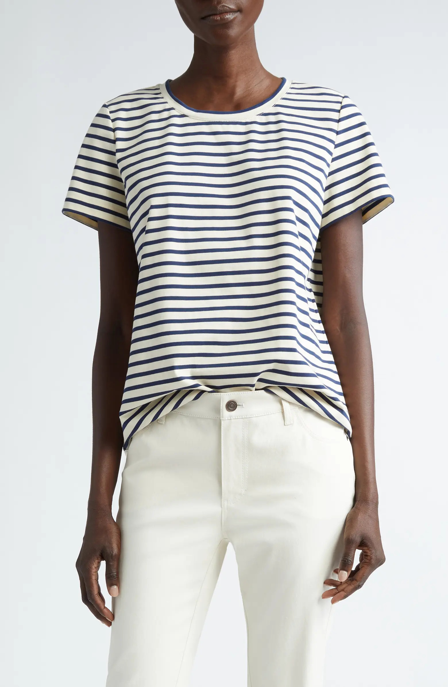 Lafayette 148 New York The Modern Stripe Cotton T-Shirt | Nordstrom | Nordstrom