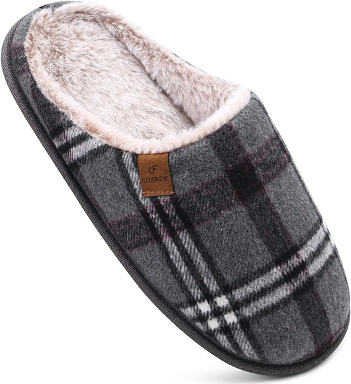 COFACE Unisex Mens Womens Cozy Memory Foam Scuff Slippers Casual Slip On Warm House Shoes Indoor/... | Amazon (US)
