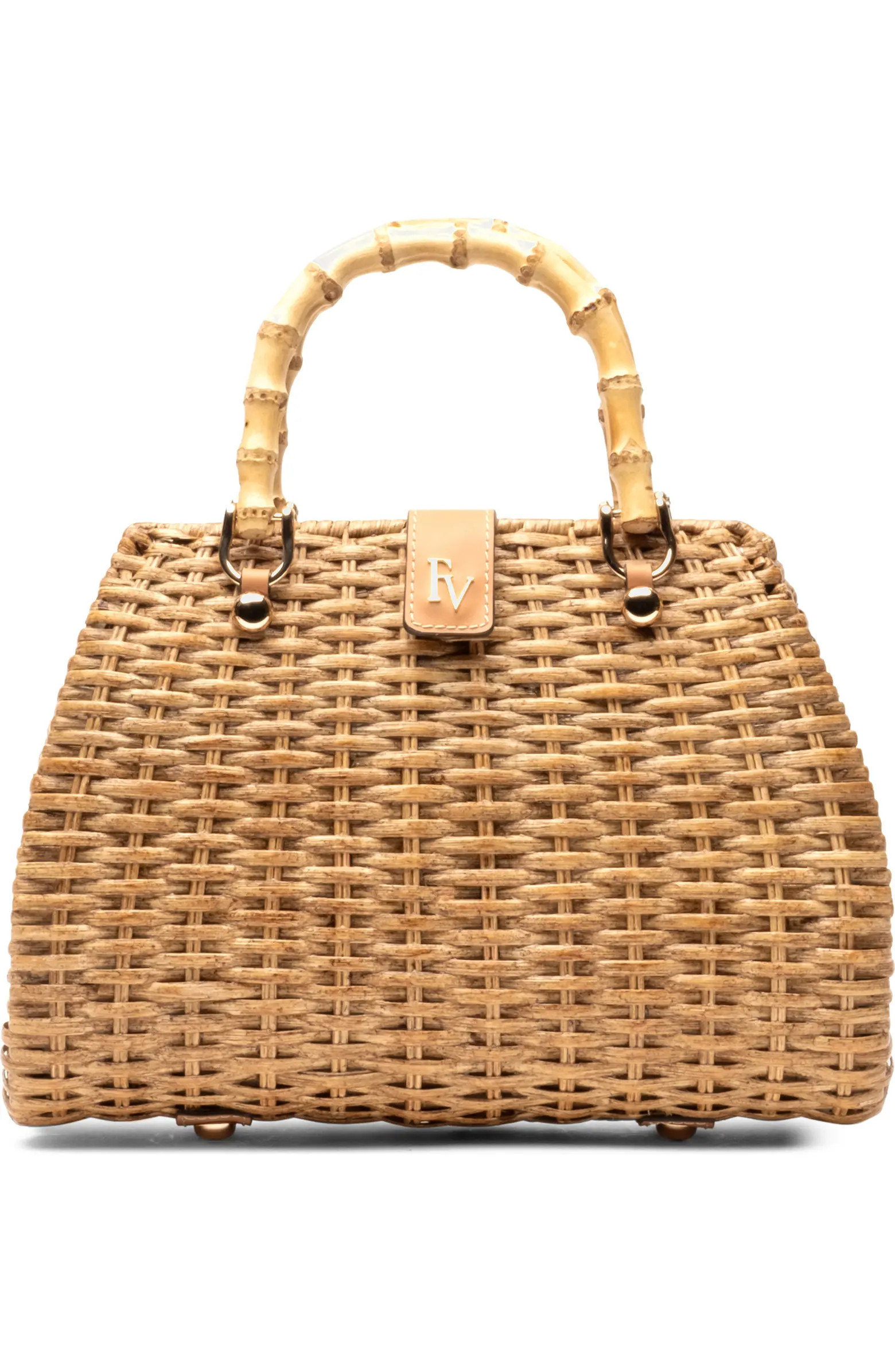 Rooster Woven Wicker Top Handle Bag | Nordstrom