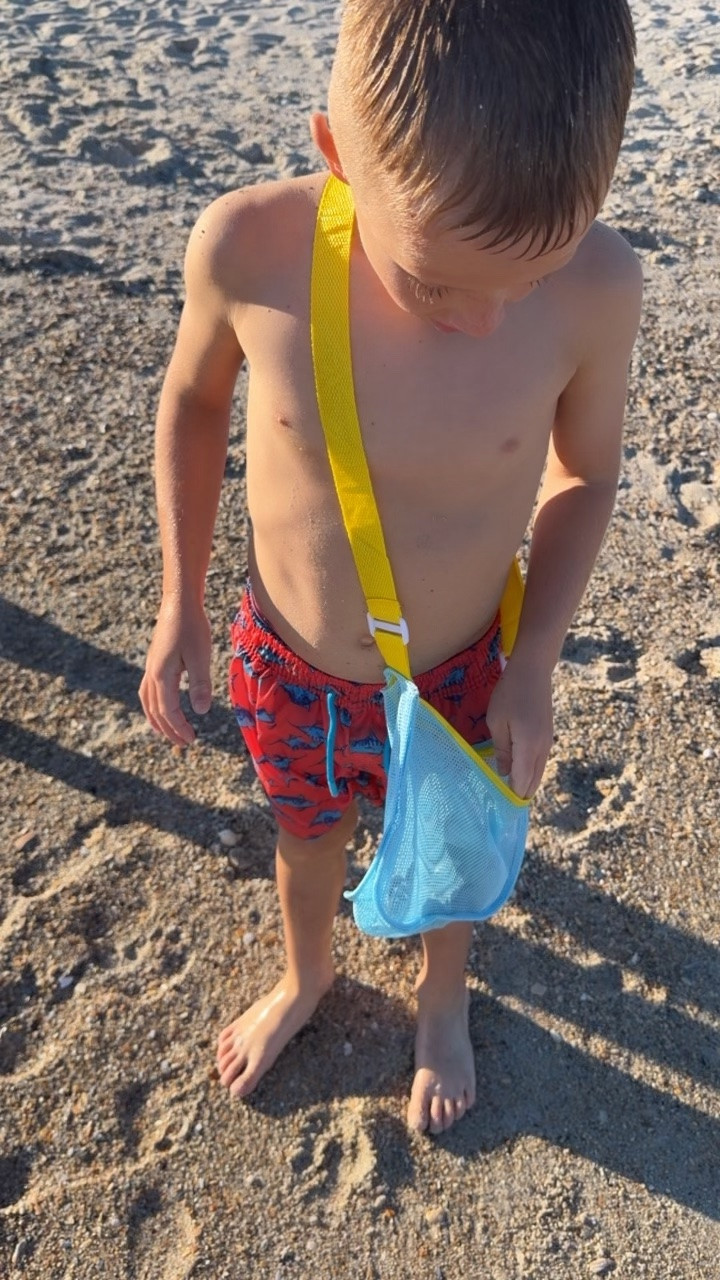 The boys loved these seashell bags and worked perfectly to save and rinse their favorite finds!!!