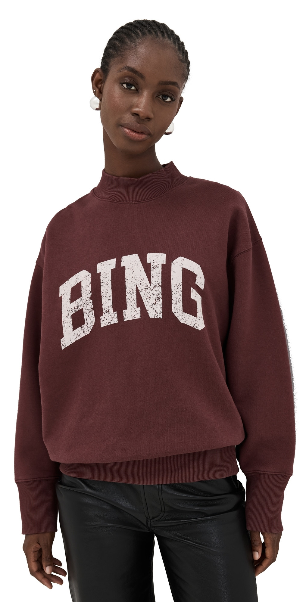 ANINE BING Bradie Bing Sweatshirt Deep Burgundy L | Shopbop