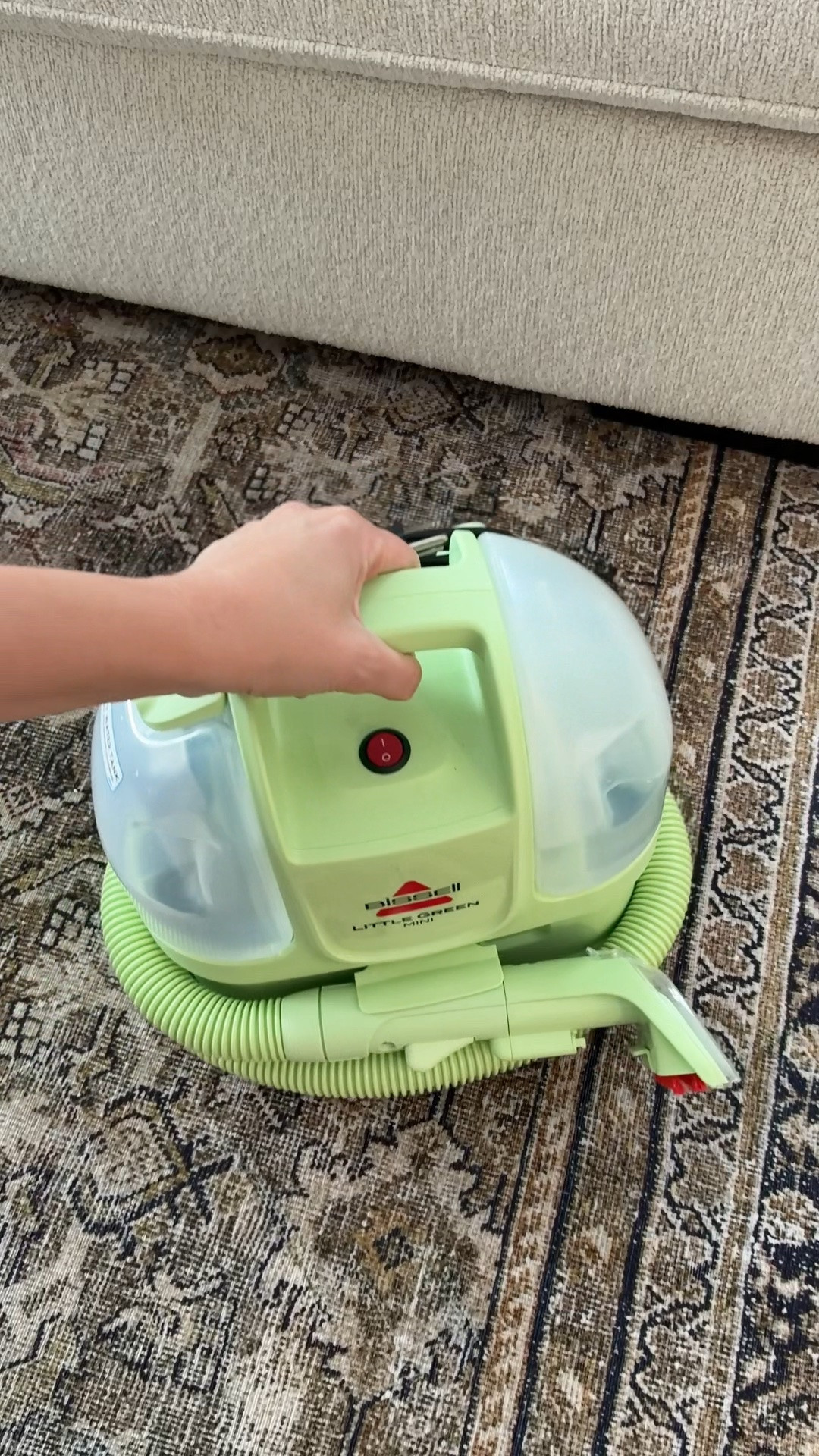 The mini upholstery cleaner is literally a life saver. This bissell portable carpet cleaner is on sale too for Amazon prime day! If you don’t have one of these, every home owner should!