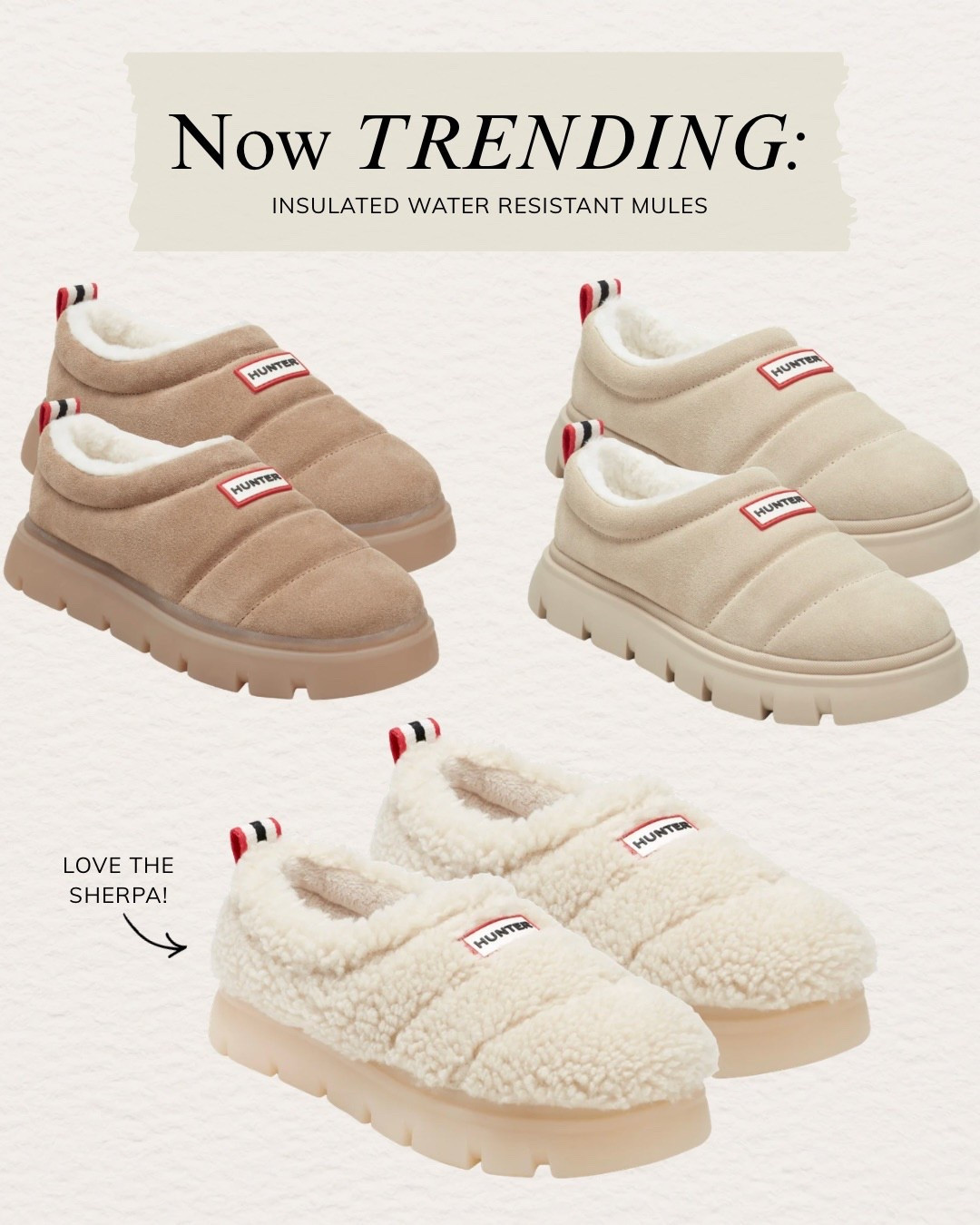 insulated water resistant slip-on mules