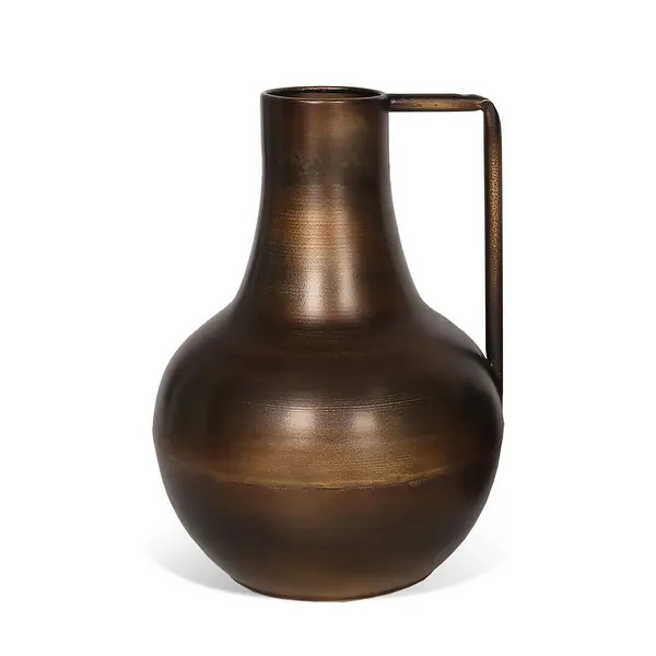 Bronze Metal Table Vase with Handle - Wallace 11" | Bed Bath & Beyond
