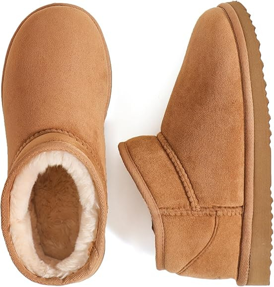 Wishcotton Women's Cozy Short Bootie Slippers, Winter Warm Hard Bottom House Shoes with Fuzzy Lin... | Amazon (US)