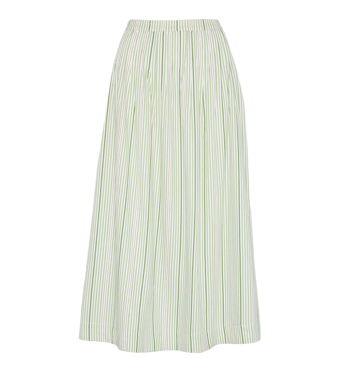 The Ame Skirt in Green Jacquard Stripe | Over The Moon