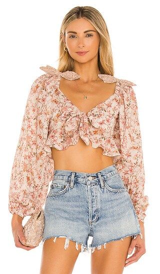 Bristol Top in Dried Rose Floral | Revolve Clothing (Global)