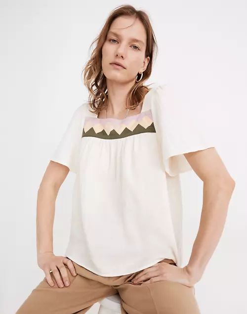 Patchwork Square-Neck Top | Madewell