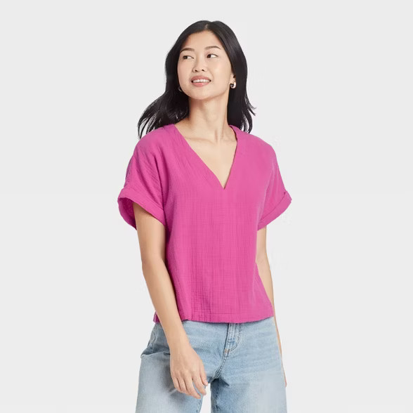 Women's Short Sleeve Blouse - Universal Thread™ | Target