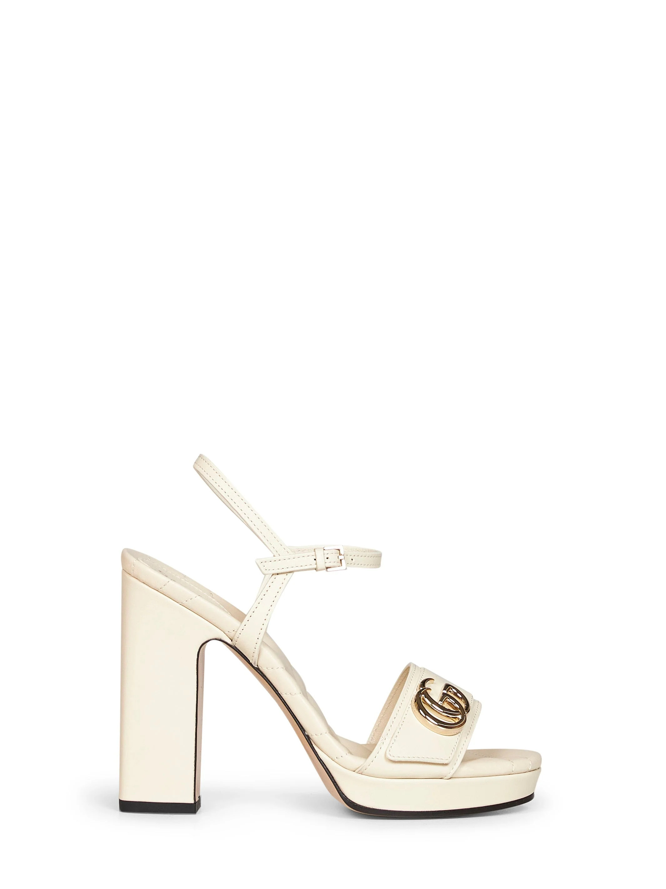 Gucci Double G Platform Sandal — White - 38.5 | Italist Inc.