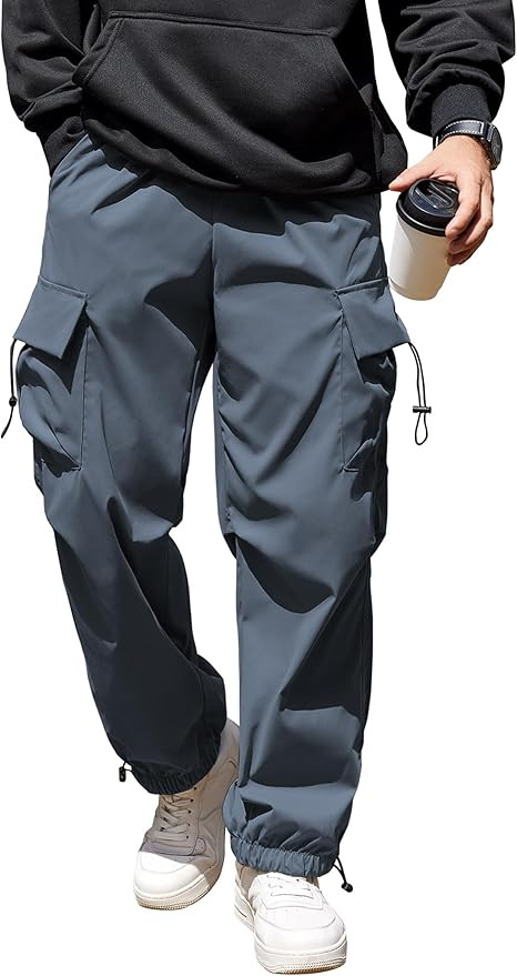 COOFANDY Men's Baggy Cargo Pants Trendy Casual Parachute Pant Loose Fit Harem Joggers with Pocket... | Amazon (US)
