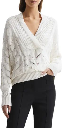 Claudine Cable Cotton Blend Sweater | Nordstrom