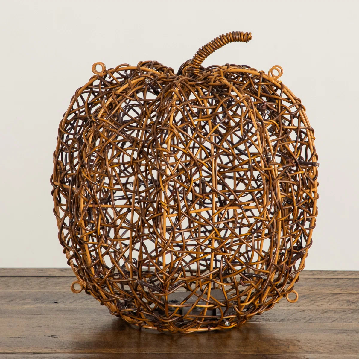 12In. Pre-Lit Autumn Rattan Fall Pumpkin With 40 Warm White LED Lights | Wayfair North America