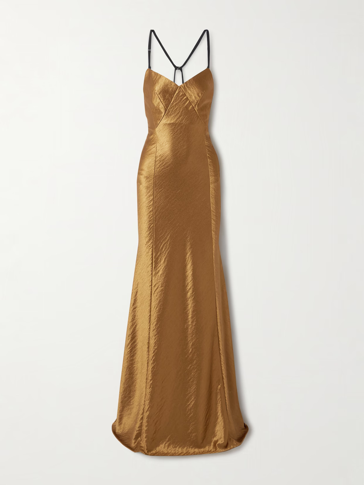 JASON WU COLLECTION - Paneled Hammered-satin Gown - Gold | NET-A-PORTER (US)