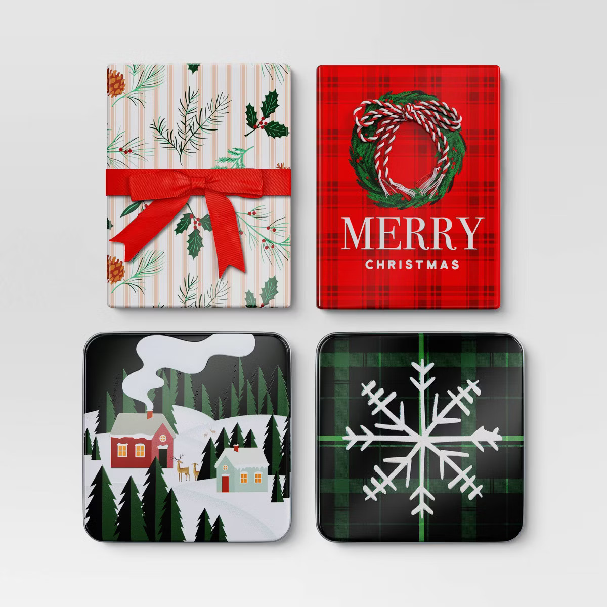 4pk Christmas Gift Card Holders Holly/Wreath/Home/Snowflake - Wondershop™ | Target