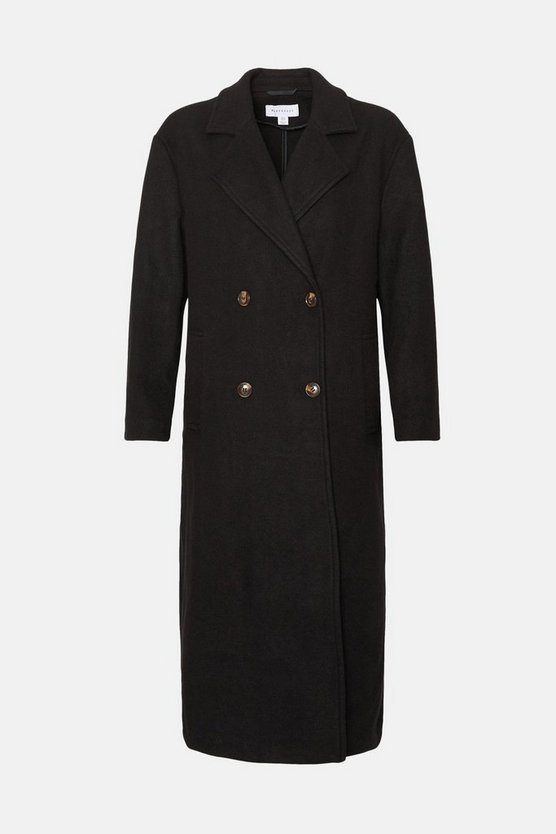 Relaxed Double Breasted Coat | Warehouse UK & IE