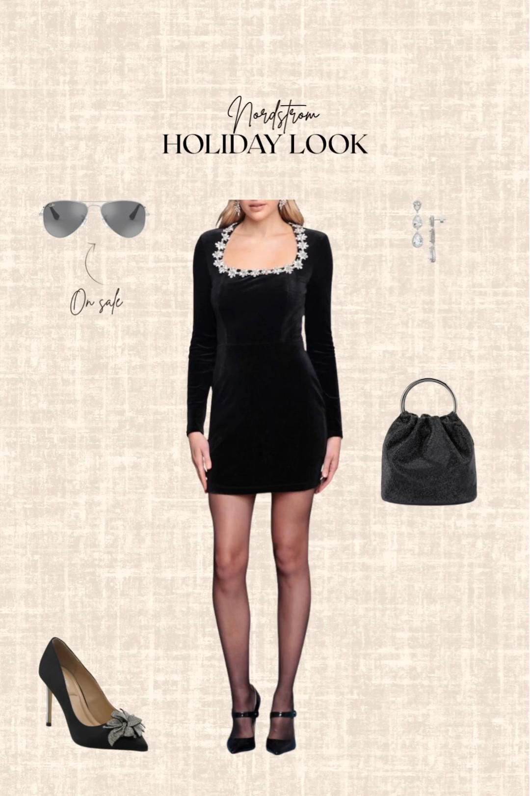 Nordstrom Holiday look! 

Holiday dress, sunglasses, earrings, heels, clutch 

#LTKootd #LTKHoliday #LTKFindsUnder100