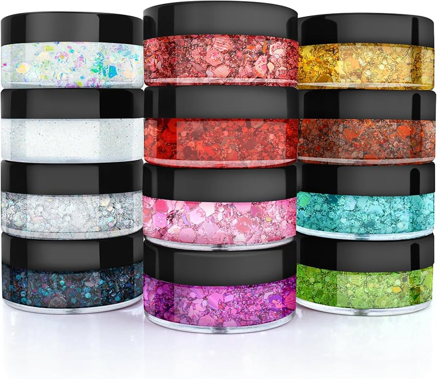Body Glitter, Face Glitter, Hair Glitter,YGQQOY Holographic Concerts Festival Rave Chunky Glitter... | Amazon (US)