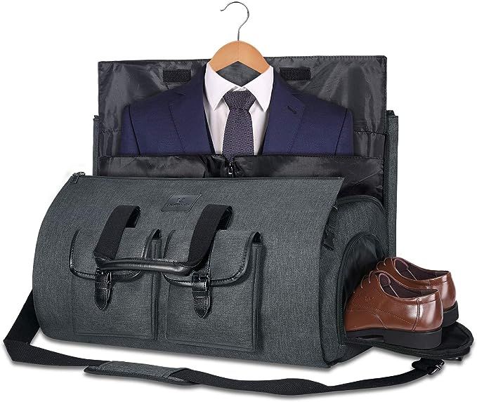 Carry-on Garment Bag Large Duffel Bag for Travel, Weekend, Flight with Shoe Pouch for Men Women (... | Amazon (US)